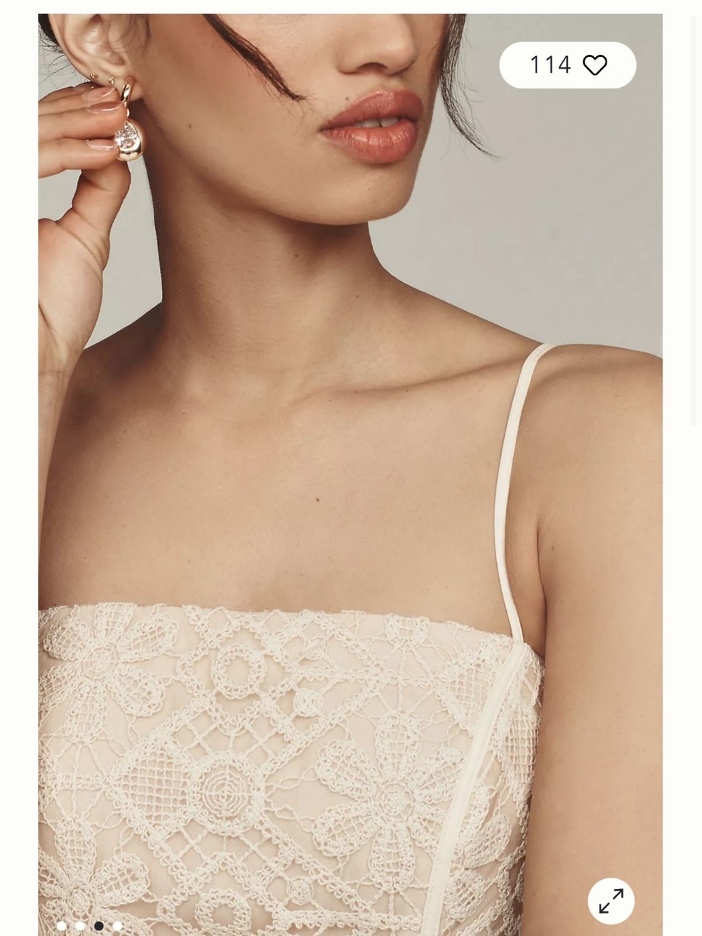 Anthropologie / Hutch Neutral Lace Corset Fit & Flare Mini Dress Size 6 - Picture 8 of 8